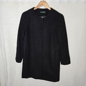 Lauren Ralph Lauren Wool Blend Walker Coat Size 6 Black Snap Closure
